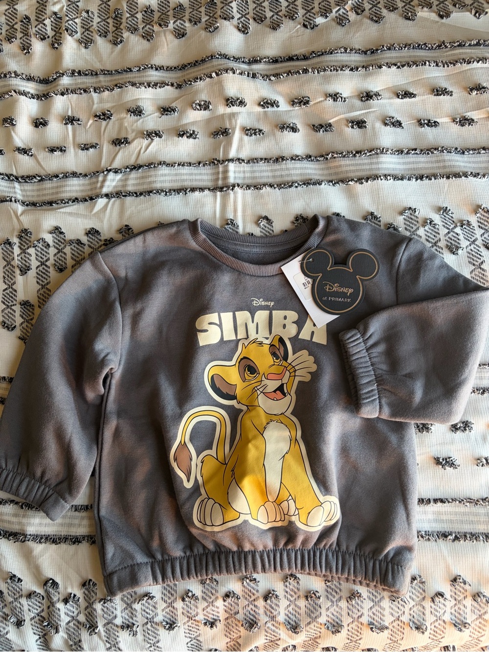 Disney Gray Simba Kids Sweatshirt with Yellow Graphic